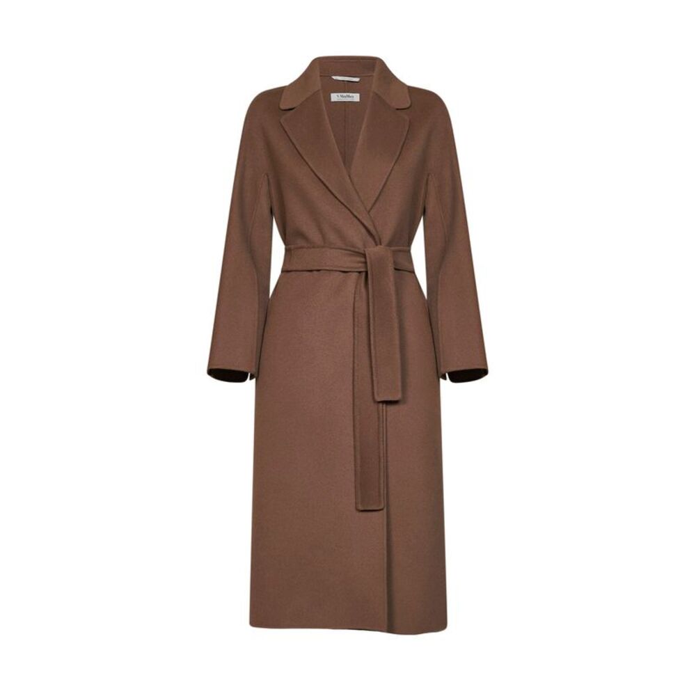 Max Mara S Women Mud Esturia Belted Midi Coat